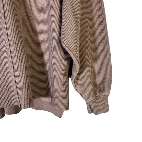Aerie Wonder Textured V-Neck Long Sleeve Sweatshirt Womens S Brown Clean Girl - Picture 4 of 7